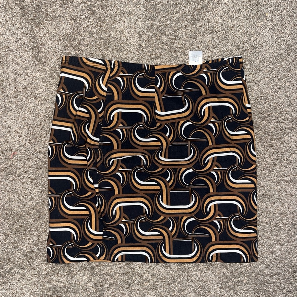 Rue21 Black and Brown Geometric Mini Skirt